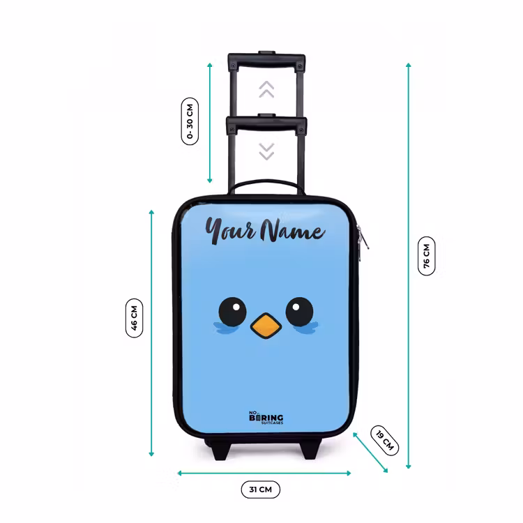 Children's suitcase with name - Kawai - Bird - Blue — 3