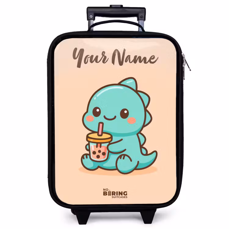 Children's suitcase with name - Kawai - Dino - Bubbletea — 1