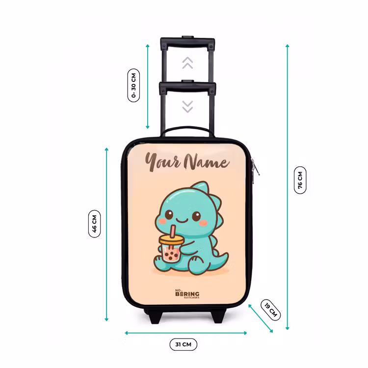 Children's suitcase with name - Kawai - Dino - Bubbletea — 3