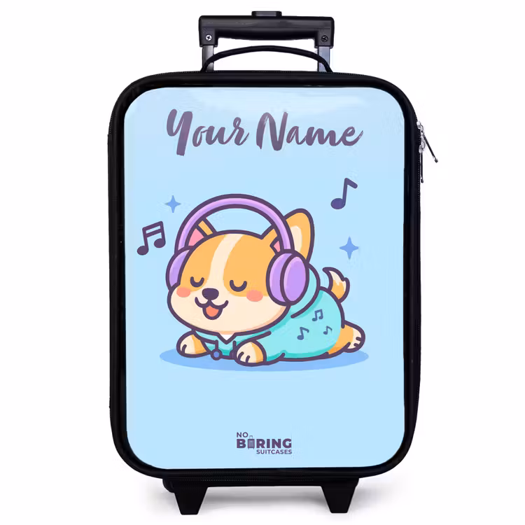 Children's suitcase with name - Kawai - Dog - Music — 1