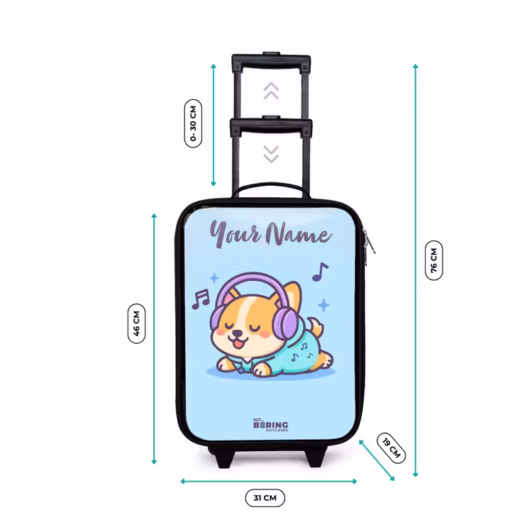 Children's suitcase with name - Kawai - Dog - Music — 3