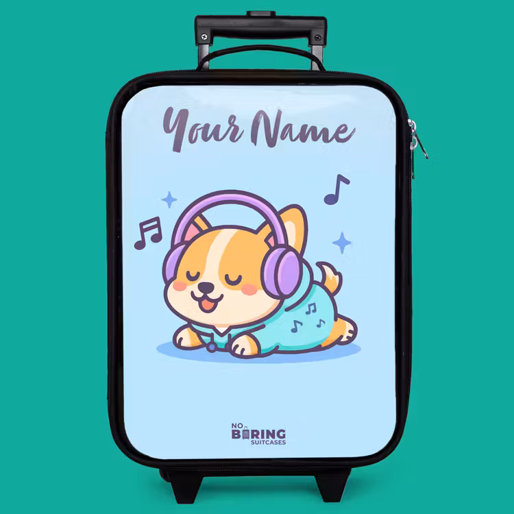 Children's suitcase with name - Kawai - Dog - Music — 4