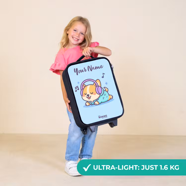 Children's suitcase with name - Kawai - Dog - Music — 5