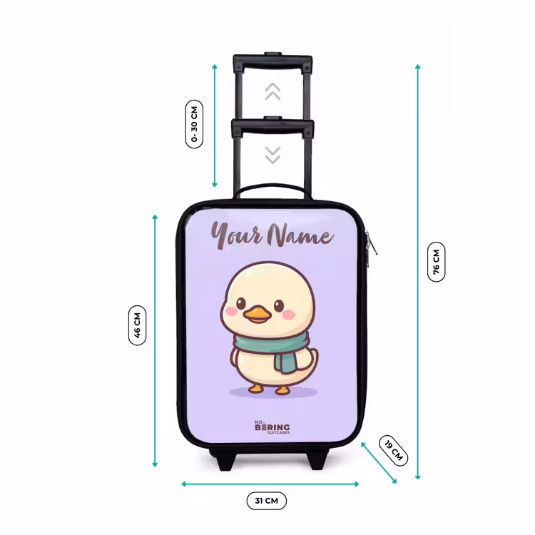 Children's suitcase with name - Kawai - Duck - Scarf — 3