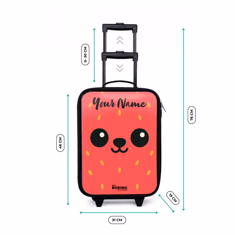 Children's suitcase with name - Kawai - Strawberry - Red — 3