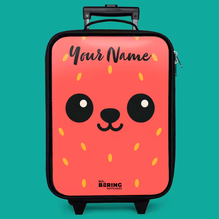 Children's suitcase with name - Kawai - Strawberry - Red — 4