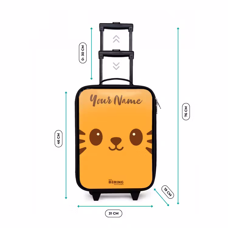 Children's suitcase with name - Kawai - Tiger - Orange — 3