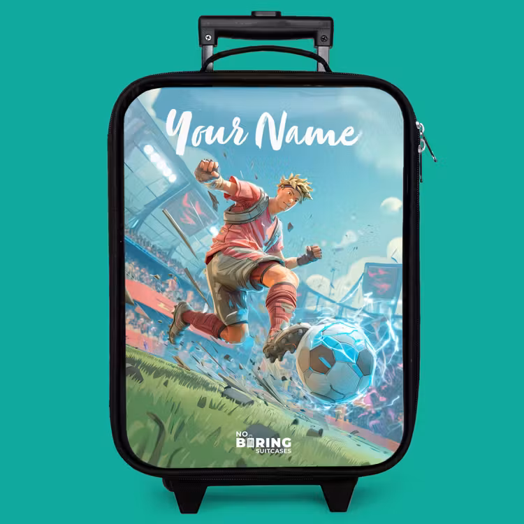 Children's suitcase with name - Stadium - Footballer - Ball - Electric — 4