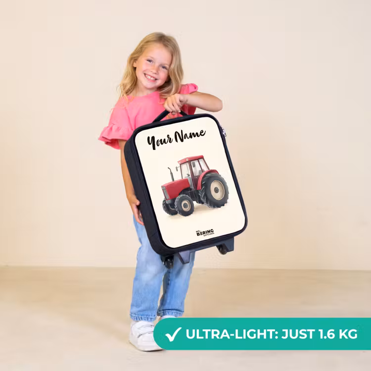Children's suitcase with name - Tractor - Signed - Red — 5