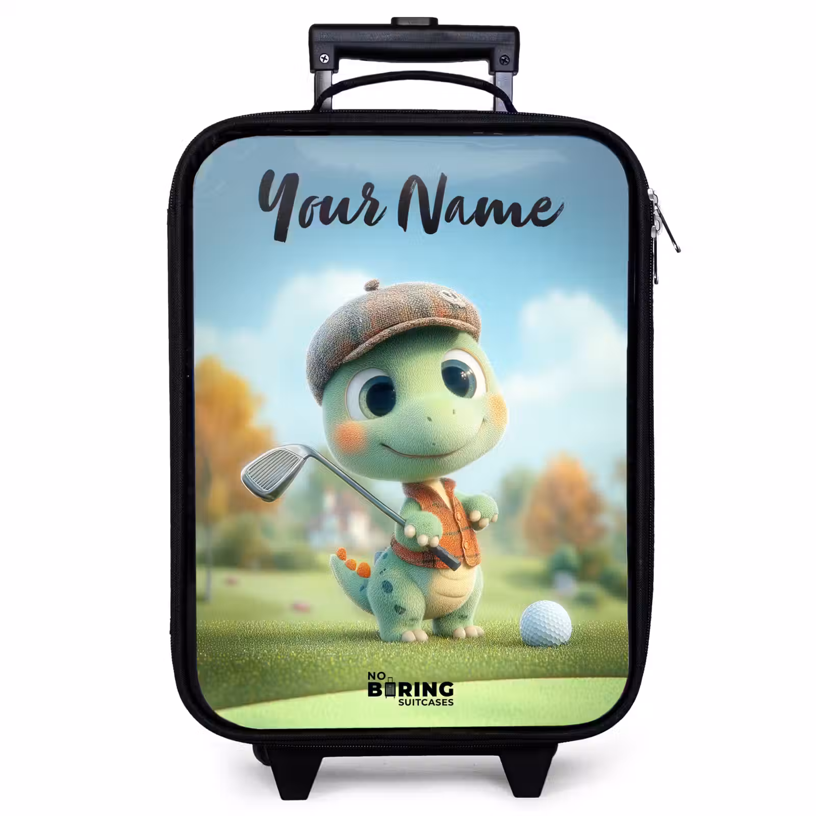 Children's suitcase with name - Golf - Dino - Green — 1