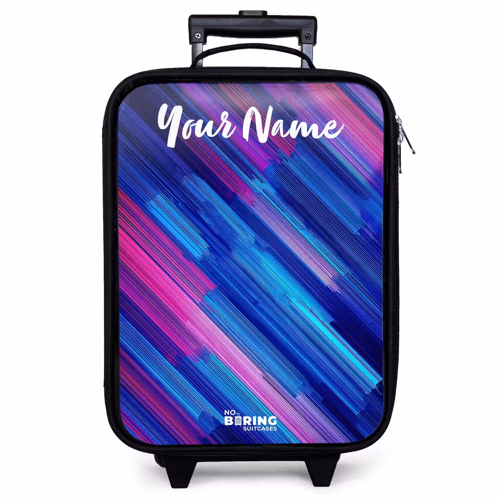 Children's suitcase with name - Neon - Stripes - Abstract - Blue - Pink — 1