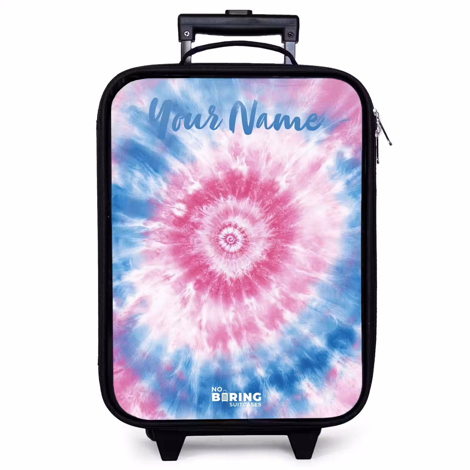 Children's suitcase with name - Tie dye - Abstract - Blue - Pink — 1