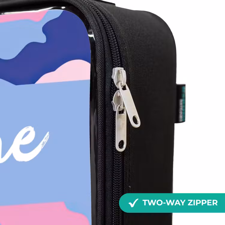 Children's suitcase with name - Camouflage - Pink - Blue — 6