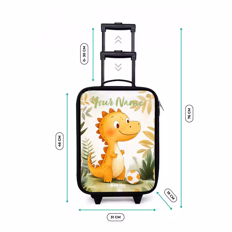 Children's suitcase with name - Dino - Football - Orange — 3