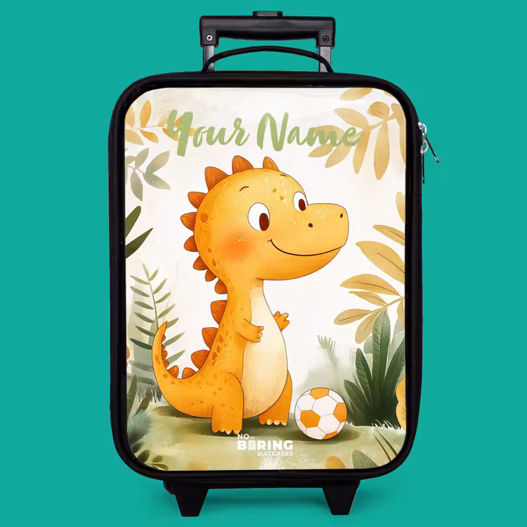 Children's suitcase with name - Dino - Football - Orange — 4