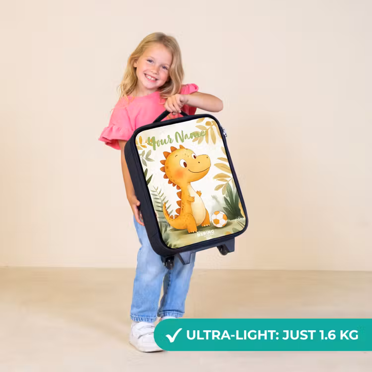 Children's suitcase with name - Dino - Football - Orange — 5