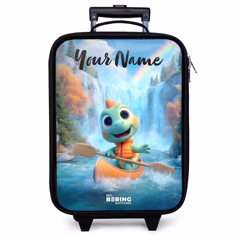 Children's suitcase with name - Dino - Nature - Waterfall — 1