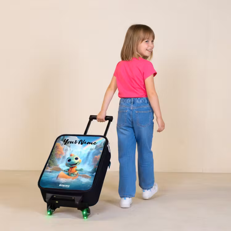 Children's suitcase with name - Dino - Nature - Waterfall — 2