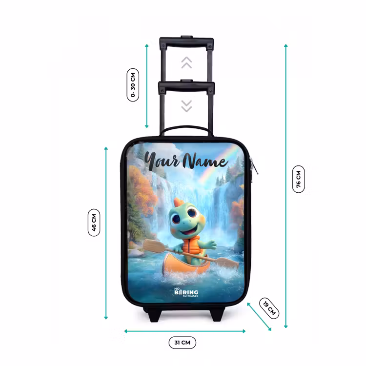 Children's suitcase with name - Dino - Nature - Waterfall — 3