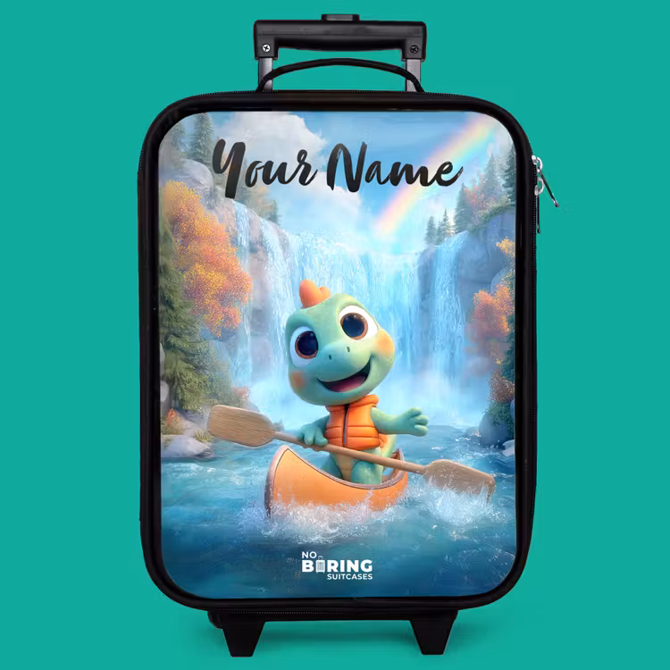 Children's suitcase with name - Dino - Nature - Waterfall — 4
