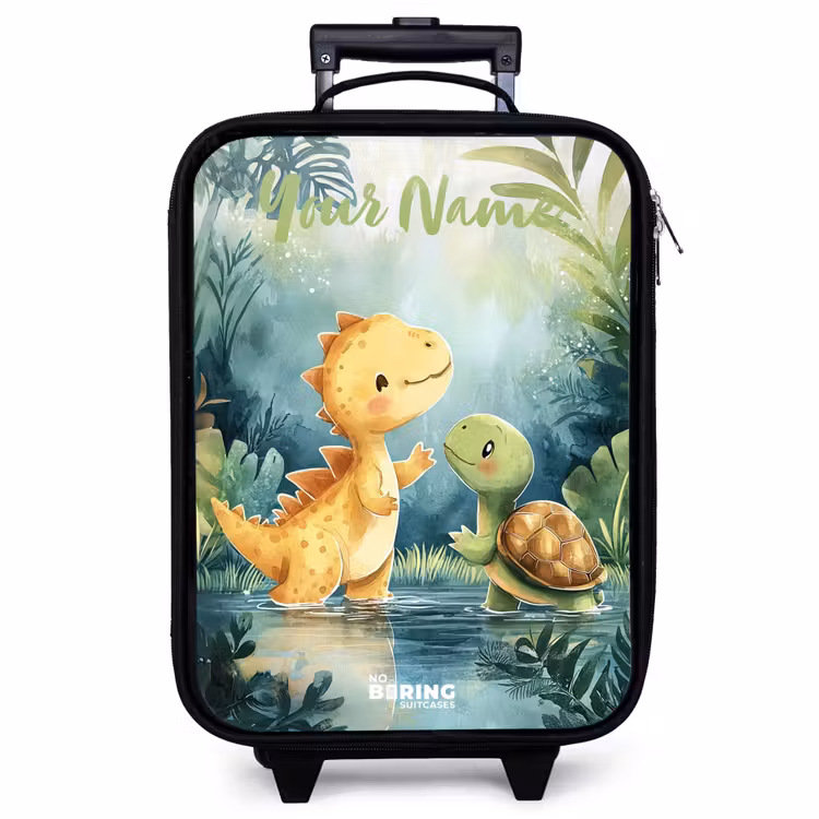 Children's suitcase with name - Dino - Turtle - Jungle — 1