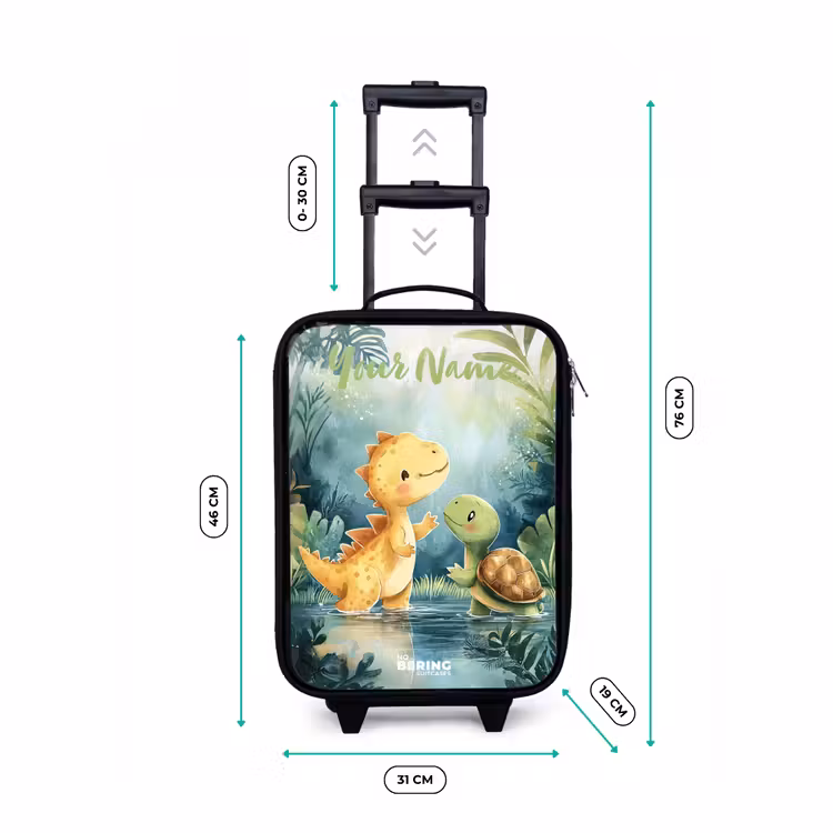 Children's suitcase with name - Dino - Turtle - Jungle — 3