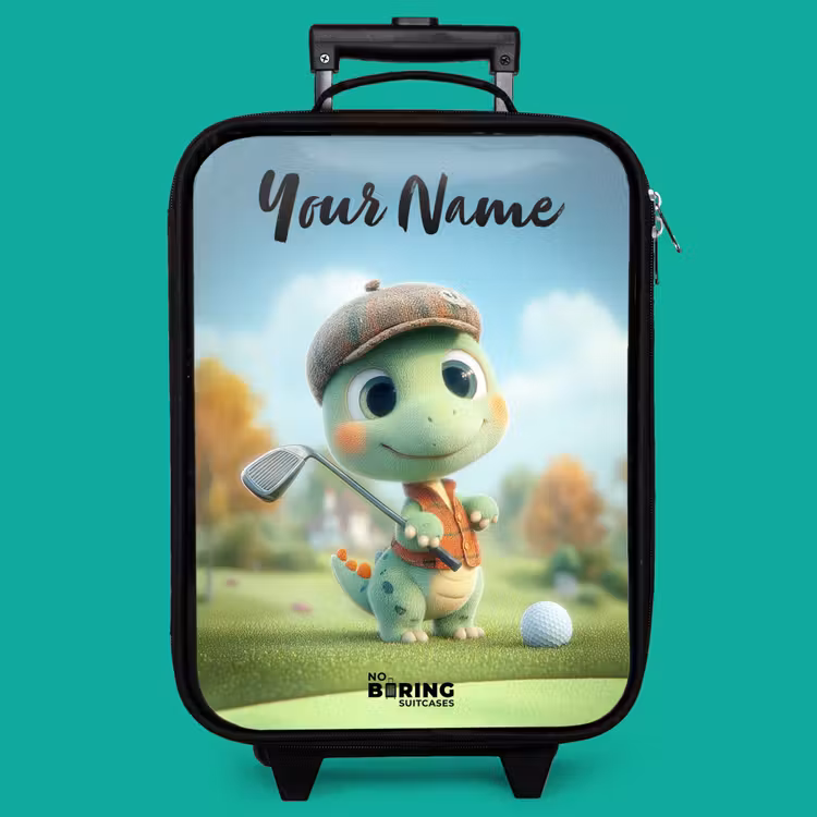 Children's suitcase with name - Golf - Dino - Green — 4