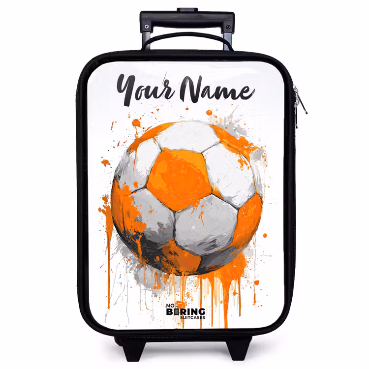 Children's suitcase with name - Soccer Vibes - Paint - Orange — 1