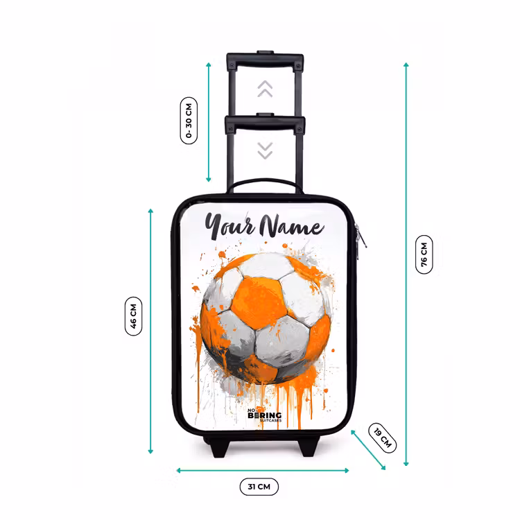 Children's suitcase with name - Soccer Vibes - Paint - Orange — 3