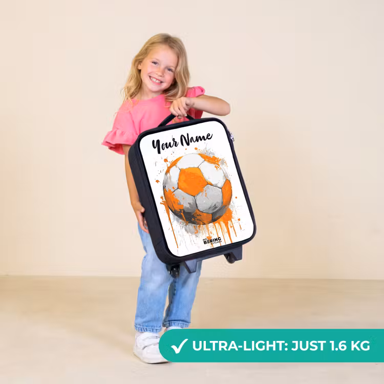 Children's suitcase with name - Soccer Vibes - Paint - Orange — 5