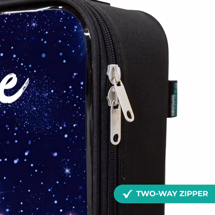 Children's suitcase with name - Stars - Galaxy - Blue - Pink — 6