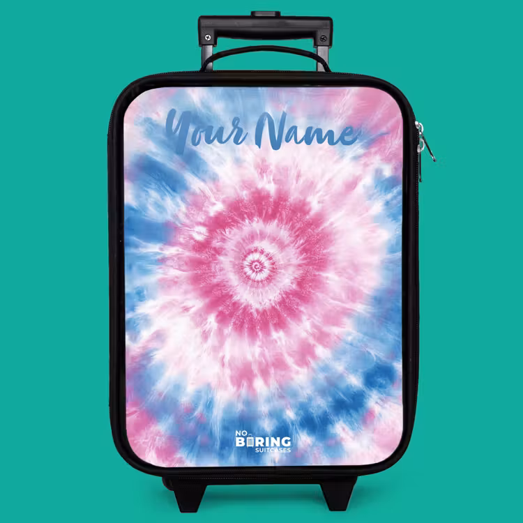 Children's suitcase with name - Tie dye - Abstract - Blue - Pink — 4