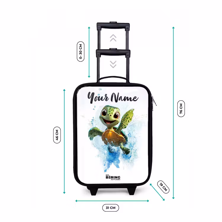 Children's suitcase with name - Turtle - Water - Green — 3