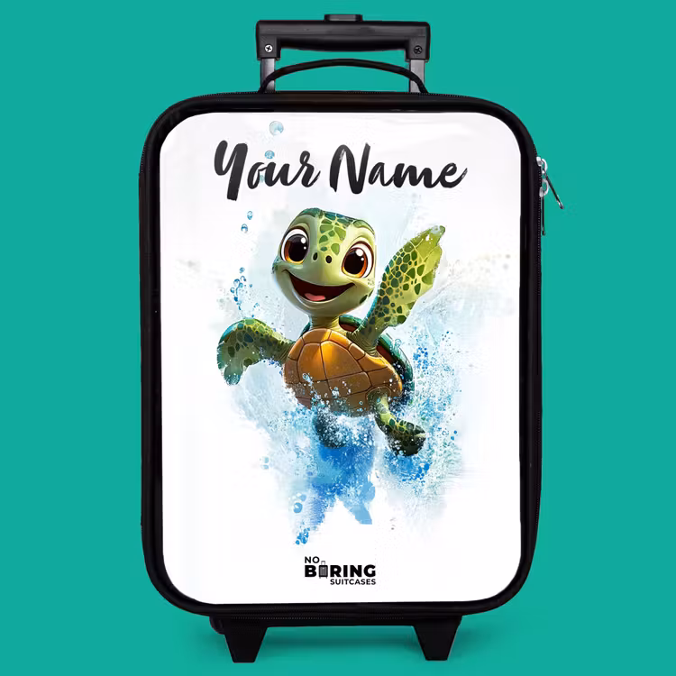 Children's suitcase with name - Turtle - Water - Green — 4