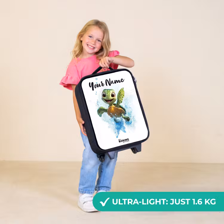 Children's suitcase with name - Turtle - Water - Green — 5