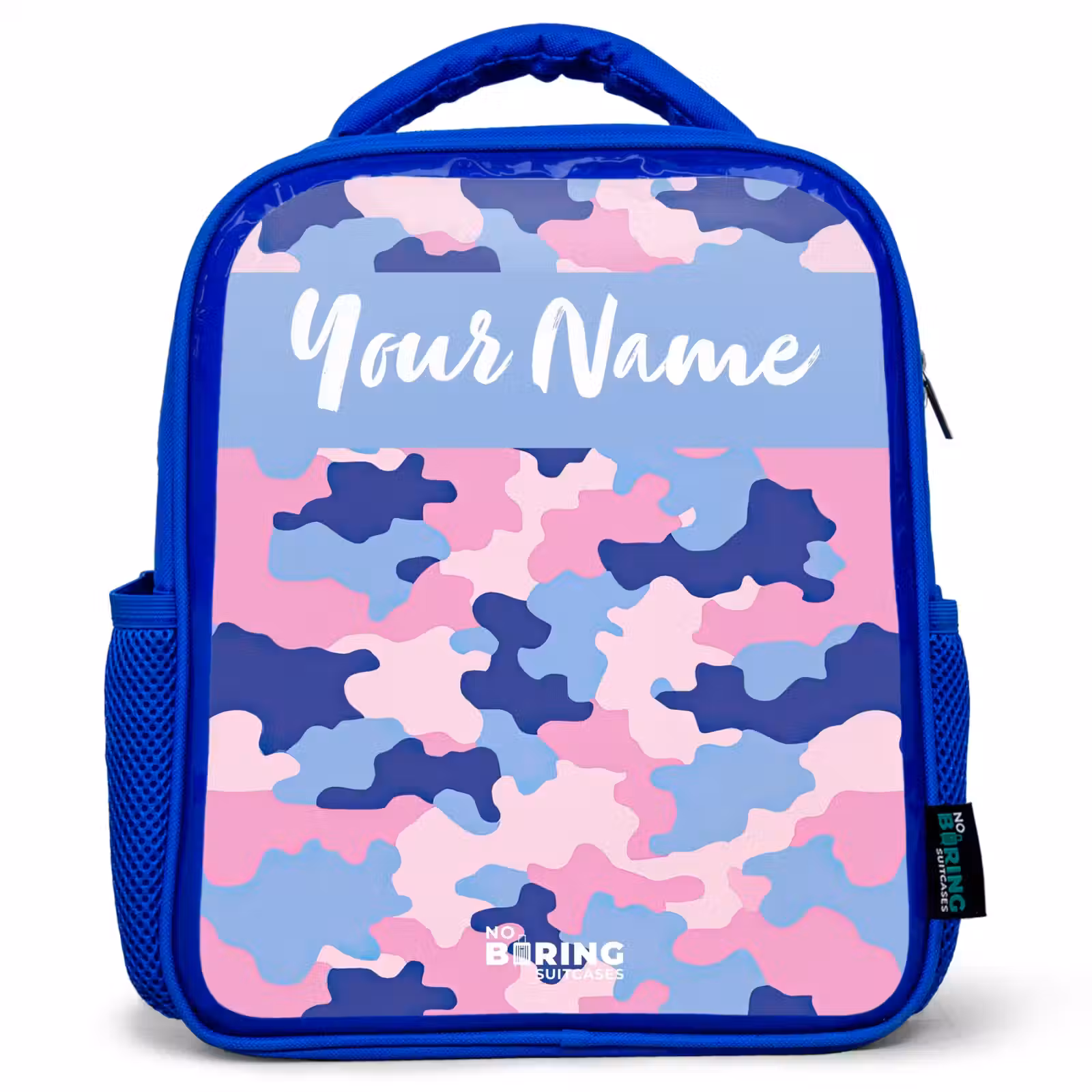 Kids backpack with name - Blue - Camouflage - Pink - Blue — 1