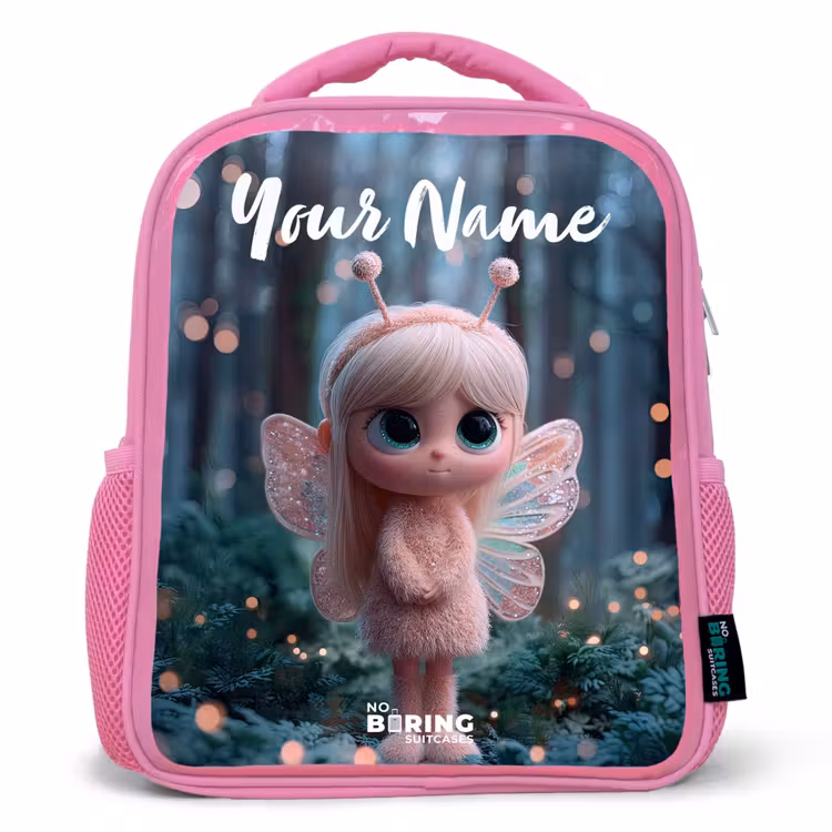 Kids backpack with name - Pink - Fairy - Forest - Glitters — 1
