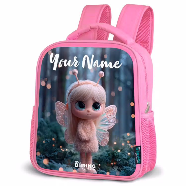 Kids backpack with name - Pink - Fairy - Forest - Glitters — 4