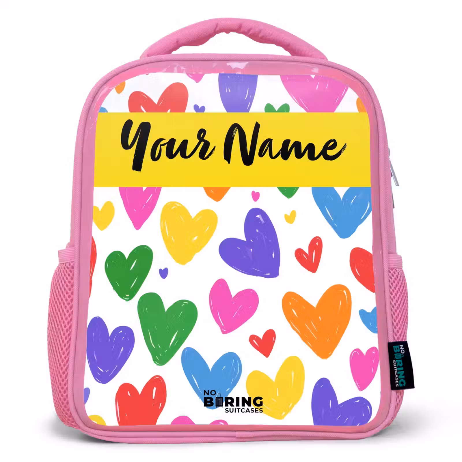 Kids backpack - Pink - Hearts - Pattern - Colorful — 1