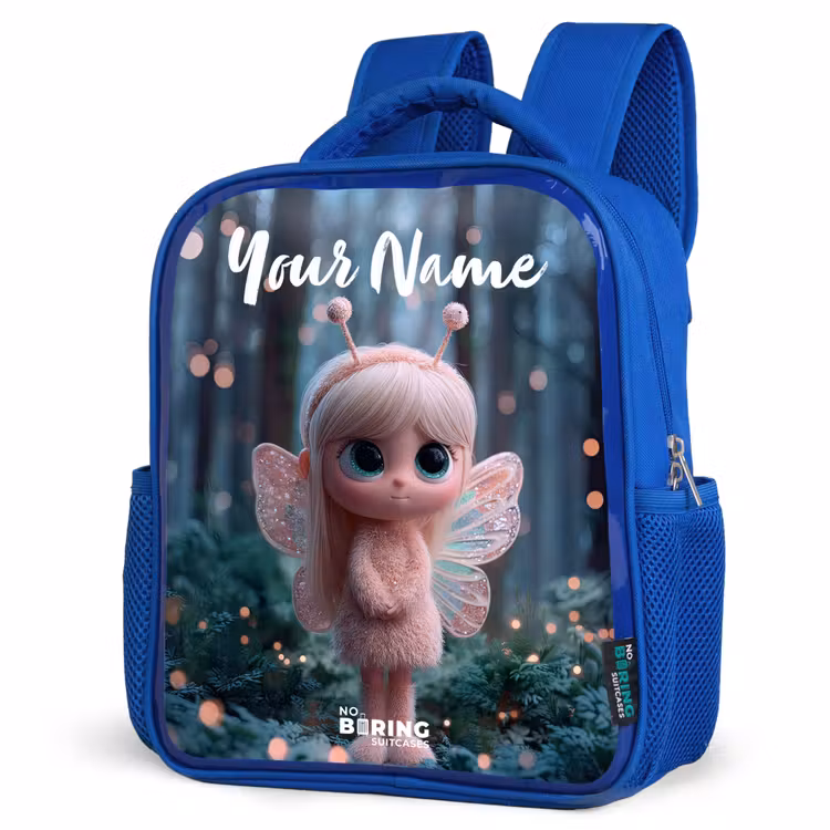 Kids backpack with name - Blue - Fairy - Forest - Glitters — 7
