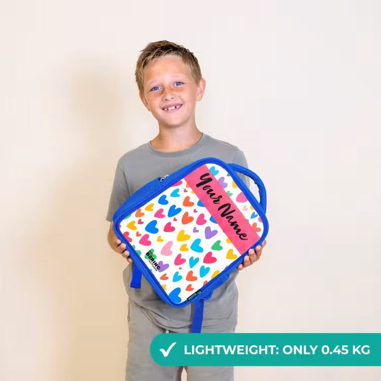 Kids backpack - Blue - Hearts - Colorful - Pattern — 3