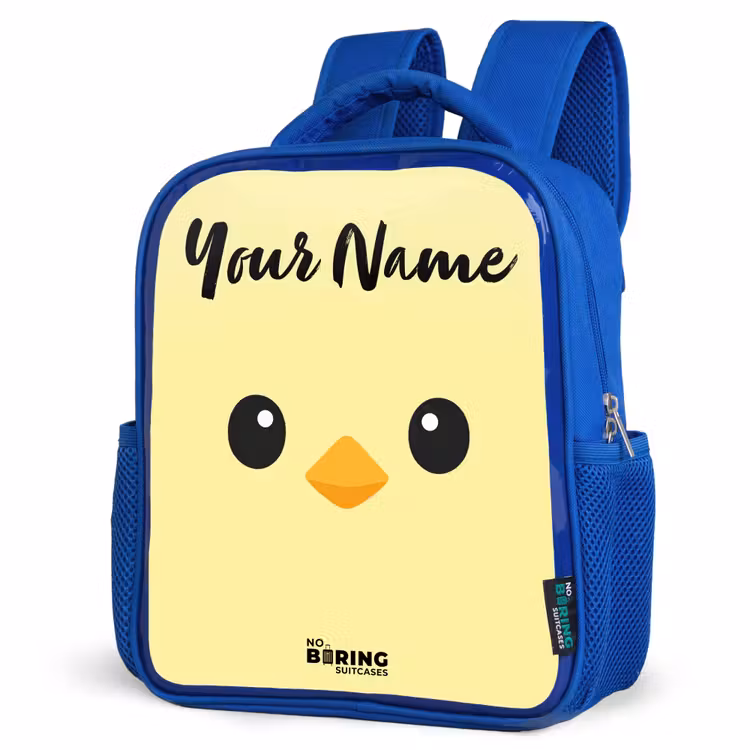 Kids backpack with name - Blue - Kawai - Chick - Yellow — 7