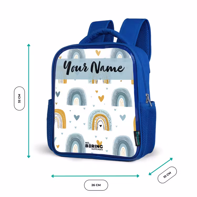 Kids backpack - Blue - Pattern - Rainbow - Hearts — 6