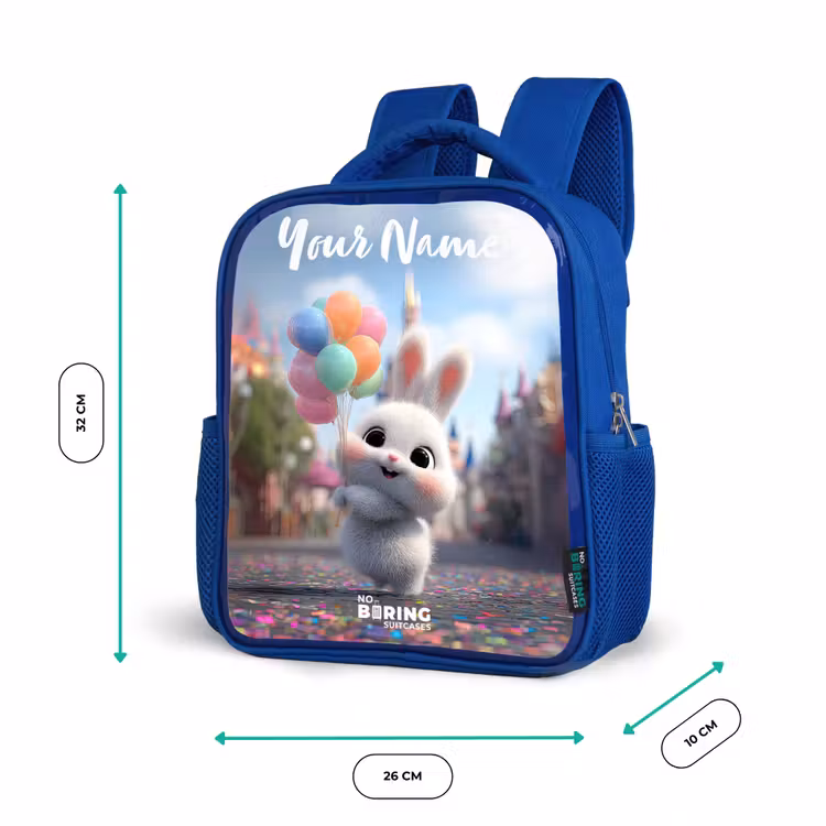 Kids backpack with name - Blue - rabbit - Balloons — 6