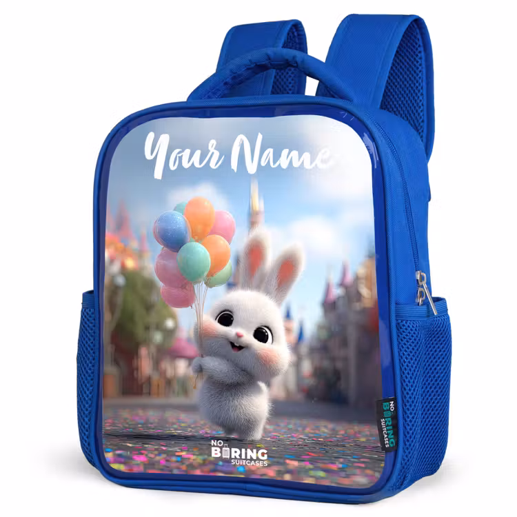 Kids backpack with name - Blue - rabbit - Balloons — 7