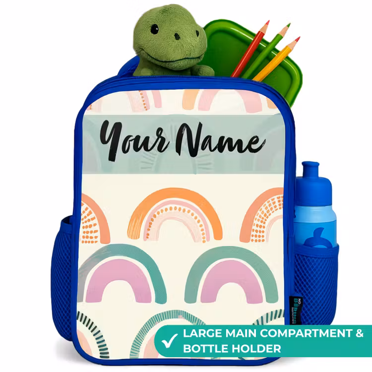 Kids backpack - Blue - Rainbow - Pastel - Pattern — 5