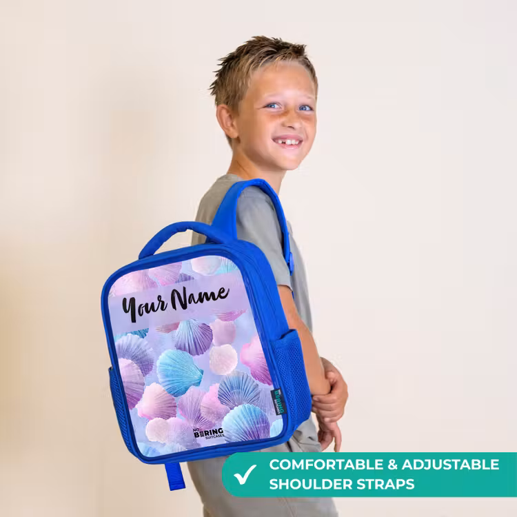Kids backpack - Blue - Shells - Purple - Blue - Pattern — 4