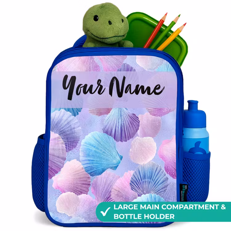 Kids backpack - Blue - Shells - Purple - Blue - Pattern — 5