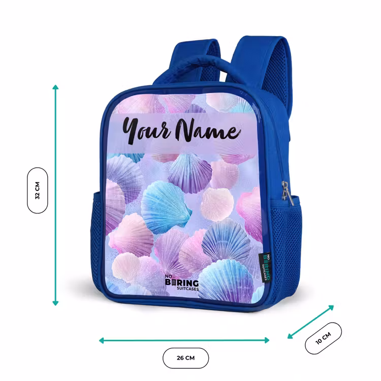 Kids backpack - Blue - Shells - Purple - Blue - Pattern — 6