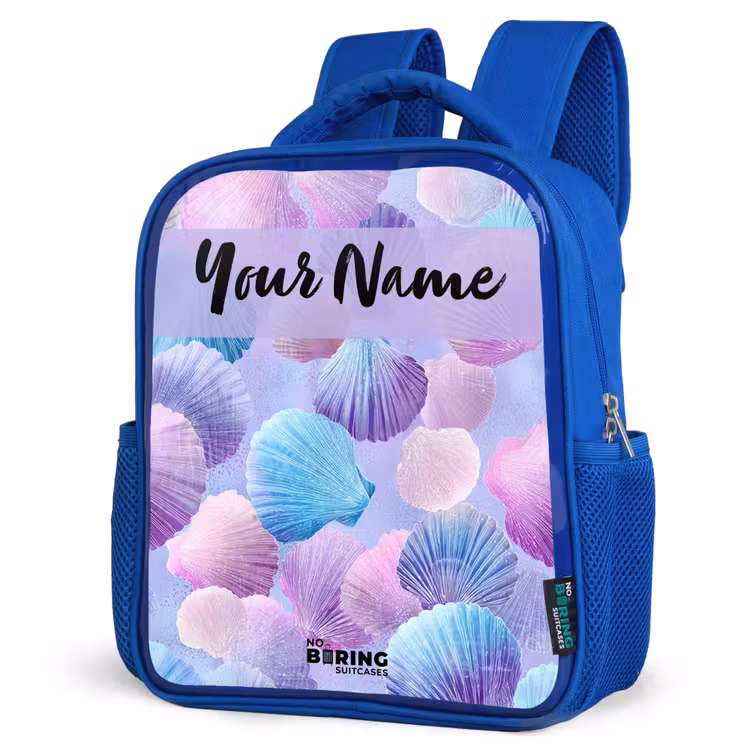 Kids backpack - Blue - Shells - Purple - Blue - Pattern — 7